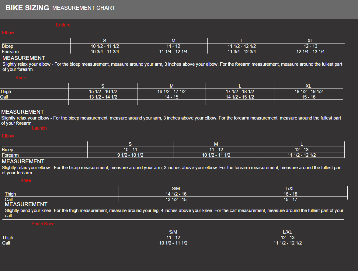 Fox Bike Helmet Size Chart A Visual Reference of Charts Chart Master